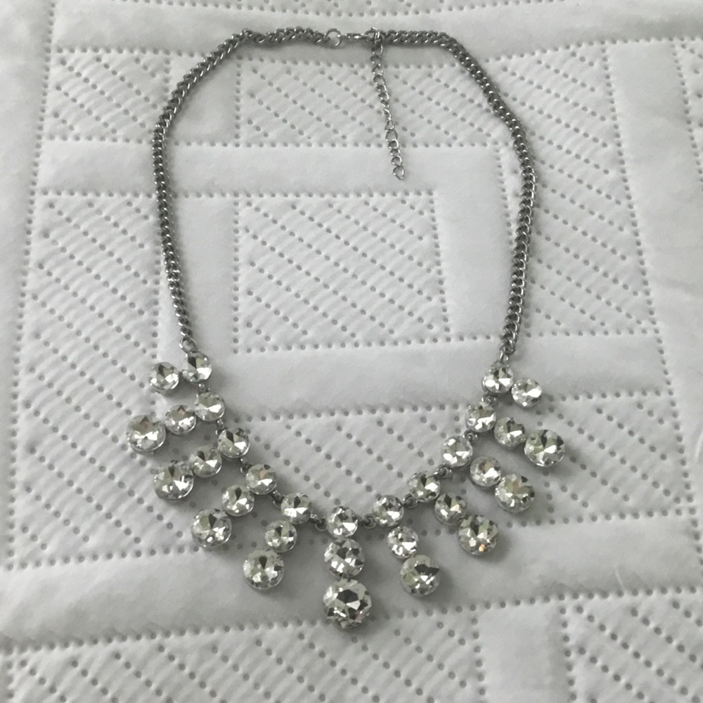 3 Tier Drop Faceted Glass Statement Necklace